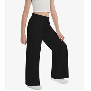 EXARUS Girls Wide Leg Sweatpants | Size 12Y | Black